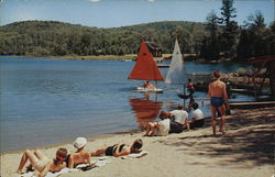 Water sports on a Clear Still Lake Adirondack Mountains, NY Postcard Postcard Postcard