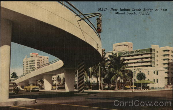 New Indian Creek Bridge at 61st Street Miami Beach Florida