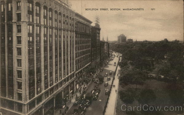 Looking Along Boylston Street Boston Massachusetts