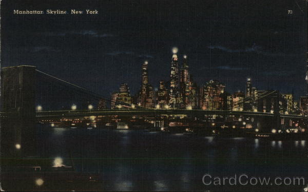 Manhattan Skyline at Night New York