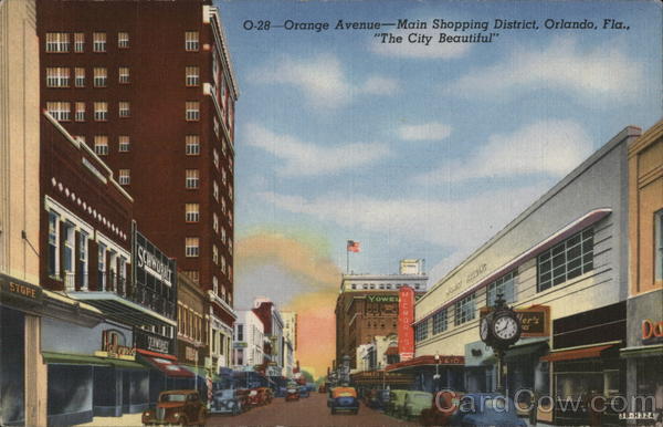 Orange Avenue. Main SHopping DIstrict Orlando Florida