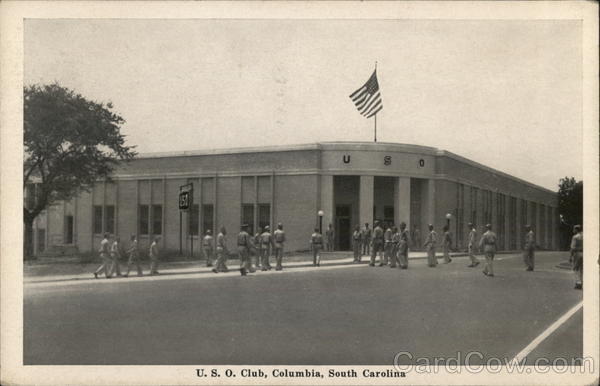 U. S. O. Club - Soldiers in Front Columbia South Carolina