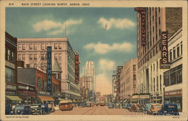 Main Street, Looking North Akron Ohio