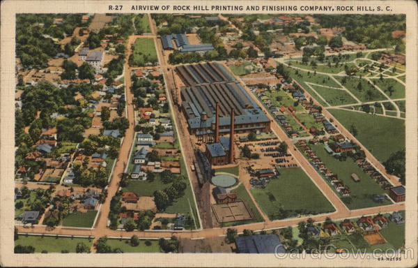 Airview of Rock Hill Printing and Finishing Company South Carolina