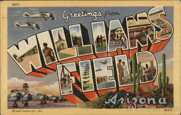 Greetings from Williams Field, Each Letter is Comprised of Photos Gilbert Arizona