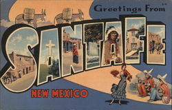 Greetings from Santa Fe New Mexico Postcard Postcard Postcard