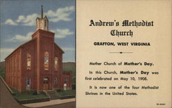 Andrew's Methodist Church Grafton, WV Postcard Postcard Postcard