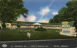 El Rey Manor Motel, U. S. Highway 40, 2132 E. National Ave. Brazil, IN Postcard Postcard Postcard