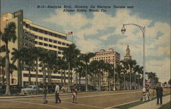 Biscayne Boulevard, Showing the Biscayne Terrace and Alcazar Hotels Postcard