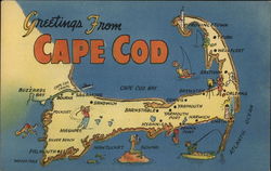 Greetings from Cape Cod Postcard