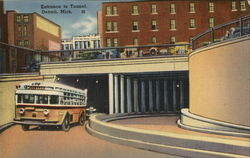 Detroit-Windsor Tunnel - Entrance Postcard