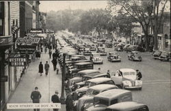 Looking Along Main Street Le Roy, NY Postcard Postcard Postcard