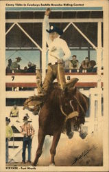 Casey Tibbs - Cowboys Saddle Broncho Riding Rodeos Postcard Postcard Postcard