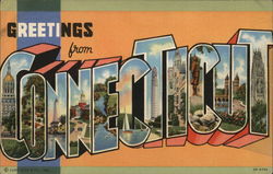 Greetings from Connecticut Postcard
