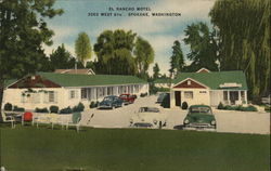 El Rancho Motel Spokane, WA Postcard Postcard 