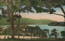 Lake Waramaug From Sachem, Showing Tennis Court New Preston, CT Postcard Postcard Postcard