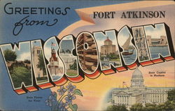 Greetings from Fort Atkinson Wisconsin Postcard Postcard Postcard