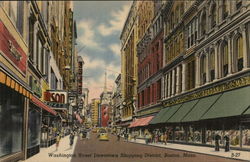 Washington Street Downtown Shopping District Boston, MA Postcard Postcard Postcard