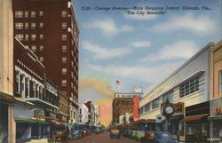 Orange Avenue. Main SHopping DIstrict Orlando, FL Postcard Postcard Postcard