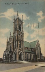 St. Paul's Church Worcester, MA Postcard Postcard Postcard