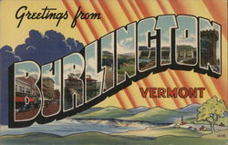 Greetings from Burlington Vermont Postcard Postcard Postcard