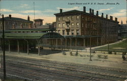 Logan House and P.R.R. Depot Altoona, PA Postcard Postcard Postcard