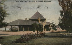 Pere Marquette Station Petoskey, MI Postcard Postcard Postcard