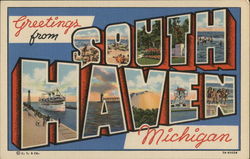 Greetings from South Haven Michigan Postcard Postcard Postcard