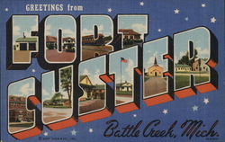 Greetings from Fort Custer Battle Creek, MI Postcard Postcard Postcard