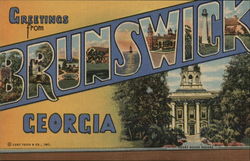 Greetings from Brunswick Georgia Postcard Postcard Postcard