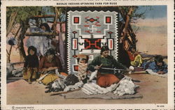 Navajo Indians Spinning Yarn for Rugs Navajo Indians Spinning Yarn for Rugs