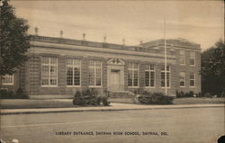 Smyrna High School - Library Entrance Postcard