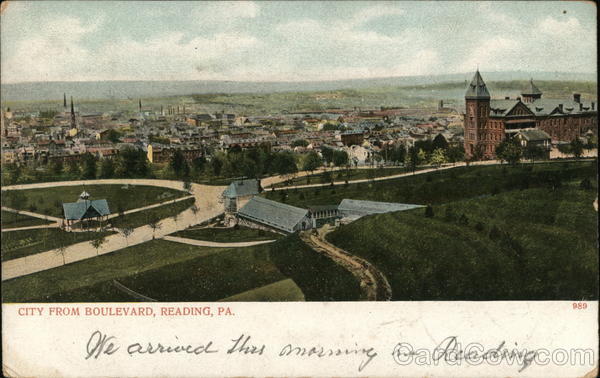 City from Boulevard Reading Pennsylvania