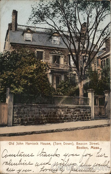 Old John Hancock House (Torn Down), Beacon Street Boston Massachusetts