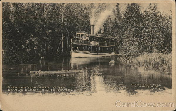 Steamer Topinabee at the Devil's Elbow, Inland Route Petoskey Michigan