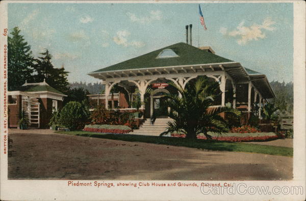 Piedmont Springs, showing Club House and Grounds Oakland California