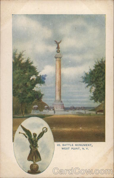 Battle Monument, with Inset of Top Figurine West Point New York