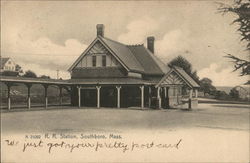 Railroad Station Southboro, MA Postcard Postcard Postcard