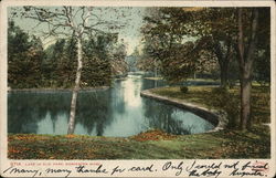 Lake in Elm Park Worcester, MA Postcard Postcard Postcard