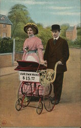 Our Own Make - Couple with Baby Stroller Postcard