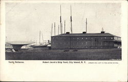 Yacht Reliance Robert Jacob's Ship Yard Postcard