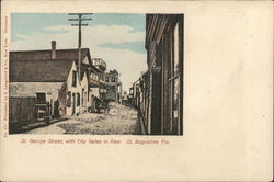 George Street, With City Gates in Rear St. Augustine, FL Postcard Postcard Postcard