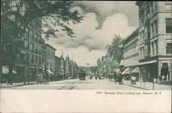 Genesee Street, looking east Auburn, NY Postcard Postcard Postcard