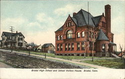 Bristol High School and School Visitors House Connecticut Postcard Postcard Postcard