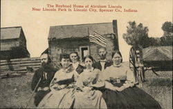 The Boyhood Home of Abraham Lincoln Near Lincoln Park in Lincoln City, Spencer Co Indiana Postcard Postcard Postcard