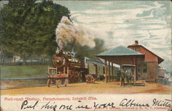 Rail-road Station, Catskill Mountains Fleischmanns, NY Postcard Postcard Postcard