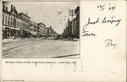 Michigan St. Looking South From Colfax Ave. South Bend, IN Postcard Postcard Postcard