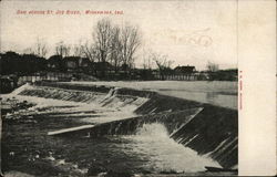 Dam Across St. Joe River Mishawaka, IN Postcard Postcard Postcard