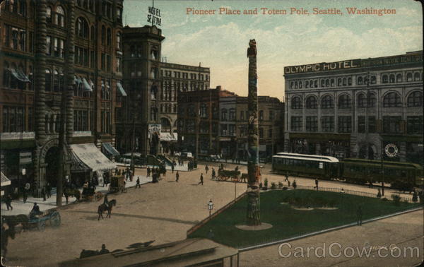 Pioneer Place and Totem Pole Seattle Washington