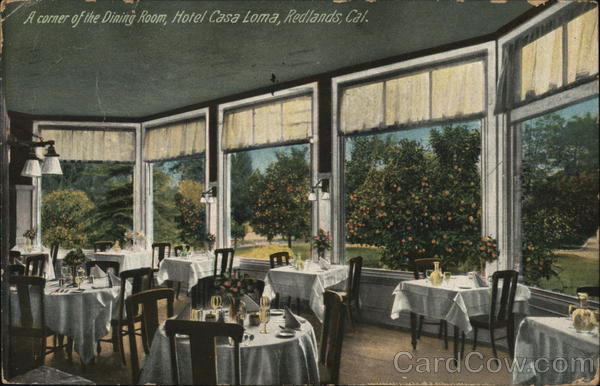 A Corner of the Dining Room, Hotel Casa Loma Redlands California